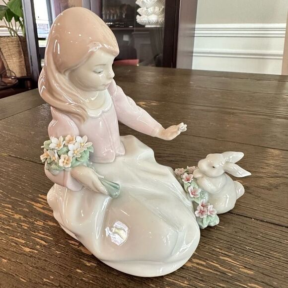 LLADRO Forestland Encounter Girl with‎ Bunny Friend Vintage 2002 NEW - Picture 7 of 9